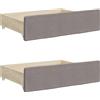 vidaXL Cassetti letto 2 pz. Taupe Materiale ligneo e tessuto