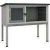 PawHut Conigliera Rialzata in Legno da Esterni con Tetto Apribile, Gabbia per Conigli con Vassoio Estraibile, 84x43x70cm
