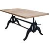 milani home - tavolo da pranzo fisso 178 x 87 x 88 cm, legno naturale e nero, piano in legno, struttura in acciaio