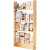 MumaHome Libreria a Muro in Legno Massello, Scaffale Porta Libri Slim con 4-5 Ripiani, Profondità 10cm, Altezza 120-143cm, Design Aperto con Barra di Protezione, Ideale per Libri e Oggetti (4 Ripiani)
