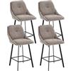 chairus 4 PZ Sgabelli da Bar in Tessuto Sgabelli Cucina Moderni, Grigio