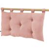 DOCK AVENUE Gaia, cuscino per testiera imbottita con 5 bottoni, 50 x 80 cm, tessuto garza di cotone, imbottitura in fibra di poliestere, con 5 passanti, colore rosa pesca