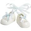PABEN 12 Set 2 Scarpette Bimbo con Fiocco Celeste 6.4 cm in Porcellana Mandorle Bomboniere Bomboniera Nascita, Battesimo, Compleanno