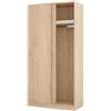 Bricozone Armadio 2 Ante Scorrevoli Con Appendiabiti E Ripiano Superiore Salvaspazio Design Moderno In Rovere Per Camera Da Letto E Cameretta Mobile Contenitore 200 x 100 x 50 Cm