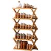 MumaHome Scarpiera Pieghevole Salvaspazio, Portascarpe in Bambù da Ingresso senza Montaggio, Organizer Scarpe Compatto e Leggero, Ideale per Casa, Ufficio, Appartamento in affitto (5 Ripiani 50cm)