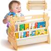 KEGAJEGA Montessori - Libreria doppio lato a strati, 43 x 34 x 28,3 cm