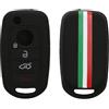 kwmobile Custodia Coprichiave Compatibile con Fiat con 4 tasti pieghevole Cover - Copritelecomando Chiave Auto - Copri Chiavi Macchina Bandiera italiana