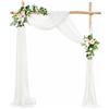 LUKDUNG Arco per matrimonio, tenda orizzontale, 75 cm x 600 cm, in chiffon, in tulle, decorazione per matrimoni, fotografie, feste, cerimonie, colore bianco