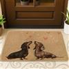 Generic Zerbino con bassotto, fantasioso stile casual con cuori marroni nessuno marrone in gomma antiscivolo zerbino per pavimento decorazione per la casa per ingresso esterno portico balcone 73 x 43 cm