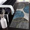Siunwdiy Tappeto da Cucina Motivo Geometrico Moderno 3 Metri Grigio Blu Oro Tappeto Passatoia Tappeto Cucina Antiscivolo Lavabile Tappeti Runner Lungo Tappeto per Cucina, Corridoio,Soggiorno，70x300cm
