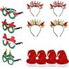 Carnavalife Confezione da 12 berretti di Babbo Natale con cerchietti di Natale e cornici di occhiali 2021 per festa di Capodanno fai da te accessori di Natale