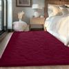 FVVRAX Tappeto a pelo lungo Borgogna, 90 x 150 cm, extra morbido, antiscivolo, per soggiorno, camera da letto, morbido tappeto per bambini, animali domestici