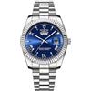 JewelryWe Orologio da Uomo con Calendario Settimana: Orologio da Polso al Quarzo in Acciaio Inossidabile con Numeri Romani Lancette Luminose Orologio Sportivo Impermeabile Regalo per lui