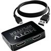 JiangZShangM HDMI Splitter 1 In 2 Out per Mirroring Simultaneo, 4K HDMI Divider, HDMI Splitter 2 Monitor, HDMI Doppio Connettore per Distribuzione Segnale Audio Video