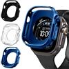 iVoler 3 Pezzi Cover per Apple Watch Ultra 3/2 / 1 49mm (Senza Pellicola Protettiva), Sottile Custodia Antiurto Anti-Graffio Morbida in Silicone TPU iWatch Bumper Case, Trasparente + Nero + Blu