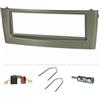 tomzz Audio 2414-031 Set copriradio compatibile con Fiat Grande Punto Typ 199 Bj.2005-2009 grigio con adattatore radio ISO adattatore antenna ISO DIN staffa di rilascio