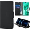 N NEWTOP Cover Compatibile con HONOR X8B, HQ Lateral Custodia Libro Flip Chiusura Magnetica Portafoglio Simil Pelle Stand Protezione Completa Case TPU Anti Urto Guscio Base Porta (Nero)