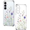 Nuxiady Cover per Samsung Galaxy S26 Sottile silicone TPU Trasparente Antiurto Case Fiore Disegni Antigraffio Bumper Custodia per Samsung S26, Foglia di Margherita