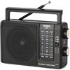 PRUNUS J-03C AM/FM/SW Radio Portatile, Radiolina Portatile Alimentata da Pile (4*AA) o Batteria Ricaricabile USB-C, Radio Portatili Piccola con Jack per Cuffie, Ideale per Cucina, Tavolo e Casa (Nero)