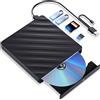 Wbacon Lettore Blu Ray esterno, 5 in 1, lettore Blu Ray portatile con USB 3.0 di tipo C, masterizzatore CD DVD 3D Blu Ray con porta SD/TF, lettore Blu Ray compatibile con Windows Laptop Desktop (5 in