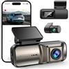FLUXEONS Dash Cam Auto 4K +1080P, Telecamera Anteriore e Posteriore, Scheda da 64 GB, Controllo APP con 5G Wi-Fi, Monitor di Parcheggio 24H, Visione Notturna, G-Sensor, Grandangolare di 170° (X3)