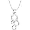 Sofia Milani - Collana da Donna in Argento 925 - con Pietra Zircone - Ciondolo a Cerchi - N0887