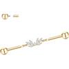 hengkaixuan Barbell Industrial Barbell 14G 38 mm Industrial Bar Gioielli Filettatura Esterna Industrial Orecchino Lungo Scaffold Bar G23 Titanio Cartilagine Helix Orecchino per Donna Uomo