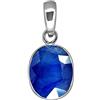 Ayush Gems Ciondolo in zaffiro blu naturale da 4,00 ratti/3,45 carati, qualità AAA++, placcato argento, certificato in laboratorio, qualità per uomini e donne, certificato in laboratorio,, Pietra