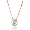 inSCINTILLE Punto Luce Collana Donna Argento 925 a Cipollina con Pietra di Zirconia Cubica (Catena Oro Rosa - Diametro: 5 mm)