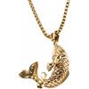 HIJONES Uomo Acciaio Inox Ciondolo Pesce Koi Collana Carpa Cinese Amuleto Ciondolo Portafortuna Ciondolo in Tutto Oro con Catena
