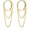 SLUYNZ 925 Orecchini pendenti in argento sterling nappa per donne ragazze adolescenti cerchi minimalisti orecchini a goccia catena, 0.43 inches, Argento sterling