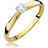 MARKO Anello in oro giallo 333 con zirconi - Classico anello di fidanzamento o regalo per donna, Oro, Zirconia cubica