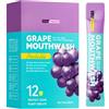 Hinapan 20 Flaconcini Collutorio Tascabile 10ml, Risciacquo Orale Rinfrescante in Monodose per Viaggio e Ufficio, Igiene Orale Rapida e Compatta per un'Alito Sempre Fresco (Uva)