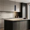 Alpinaluz Lampada a Sospensione Tubolare in Alluminio Nero per Interni, Design Moderno da 30 cm con Portalampada GU10 e Cavo Tessile Regolabile di 120 cm, Perfetta per Soggiorno, Cucina o Isola