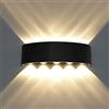 HAWEE Moderno Applique da Parete LED Lampada da Parete Impermeabile Alluminio Lampada da Muro Interno Esterno per Camera da Letto, Bagno, Portico, Corridoio, Scale, Soggiorno, 10W Bianco Caldo