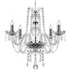 TRY-YEAN Lampadario in Cristallo Moderno Lampada a 4 Braccia Sospensione Trasparente 44cm E14 Plafoniera LED Soffitto K5 con Catena Regolabile per Camera da Letto, Soggiorno, Sala da Pranzo, Corridoio