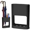 ARCPNRT Portaombrelli con vassoio raccogligocce rimovibile, 22 x 9 x 28 cm, 4 slot, ingresso portaombrelli, casa, interni, per lunghi e corti, colore nero