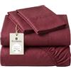 o-day Renato Balestra Set Lenzuola Matrimoniale Microfibra Made in Italy No Stiro Completo Letto Matrimoniale 4 pezzi Lenzuolo Sotto Lenzuolo Sopra 2 federe (Bordeaux, Matrimoniale)