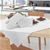INTRECCI Centro Tavola quadrato in puro Cotone Bianco 85x85 cm, Salvatavolo Centro da Cucina Tinta Unita