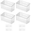 Keboyoe 3 Pezzi Scatole Portaoggetti Adesive Cucina Scatole Portaoggetti Autoadesive Montate a Parete Scatola di Archiviazione Porta Cucina Organizer Cucinas per Armadio,Frigorifero,Bagno(trasparenti)