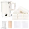 KEARLGMBH Kit Candele Fai da Te, Kit per Sciogliere La Cera di Candela Elettrico da 800 Ml, 8 Cubi di Cera Bianca, 100 Stoppini per candele , 100 Adesivi per Stoppini , Supporto per Stoppini E Cucchiaio