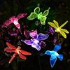 Solpex Luci solari da giardino, confezione da 6 luci solari a forma di farfalla, decorazioni per esterni, paletti a LED multicolore che cambiano colore, luci solari da cortile per giardino, patio e