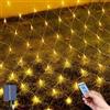 MXJFYY Stringa Luminosa Esterni, 1.5M*1.5M 96LEDs Rete Luminosa, Decorazione Luci di Natale, 8 Modalità di Luci Impermeabili Esterno Giardino Tenda Luce con Telecomando per Natale Feste, Terrazza