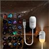 Generic Proiettore di luce notturna 2 in 1, proiettore USB con cielo stellato con 3/12/24 pellicole di proiezione, mini lampada da parete a LED per camera da letto, soffitto, auto, decorazione della stanza