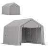 Outsunny Carport tenda da garage 3 x 5,2 m, tettoia per auto all'aperto, tenda di stoccaggio con porta avvolgibile rimovibile, tettoia per auto, camion, barca, grigio