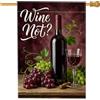 Generic Bandiera per casa del vino, rustica artistica bottiglia d'uva rossa autunnale su entrambi i lati, bandiere decorative per portico anteriore per esterni, patio, cortile, prato, ingresso, balcone, 71 x