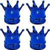 cyclingcolors 4x Cappucci delle valvole cappuccio tappi valvola forma di corona re e regina in plastica Schrader per pneumatici bici moto auto auto quad monopattino, blu