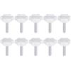 QUARKZMAN 10 Pezzi Manopole a Stella M5 x 20mm Filettatura Maschio 25mm Vite di Serraggio a Mano 6-Punte Pomello in Plastica Maniglia Filettata di Ricambio, Bianco