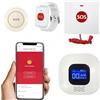 VOCA Smart WiFi Wireless SOS Pager, Pulsante di chiamata e Orologio - Pulsante di panico e allarme di emergenza per anziani, pazienti e disabili | WiFi 2.4G | Include ricevitore, pulsante di chiamata