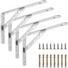 YAYODS 4 staffe per carichi pesanti, per console pesanti, portata 400 kg, 250 x 150 mm, per scaffali, con spessore di 3 mm, in acciaio inox, per montaggio a parete